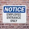Signmission Employee Entrance Only OSHA Notice Sign, Plastic, 10in W x 7in L, 2PK OS-2PACK-NS-P-710-L-11947 - alternate 7